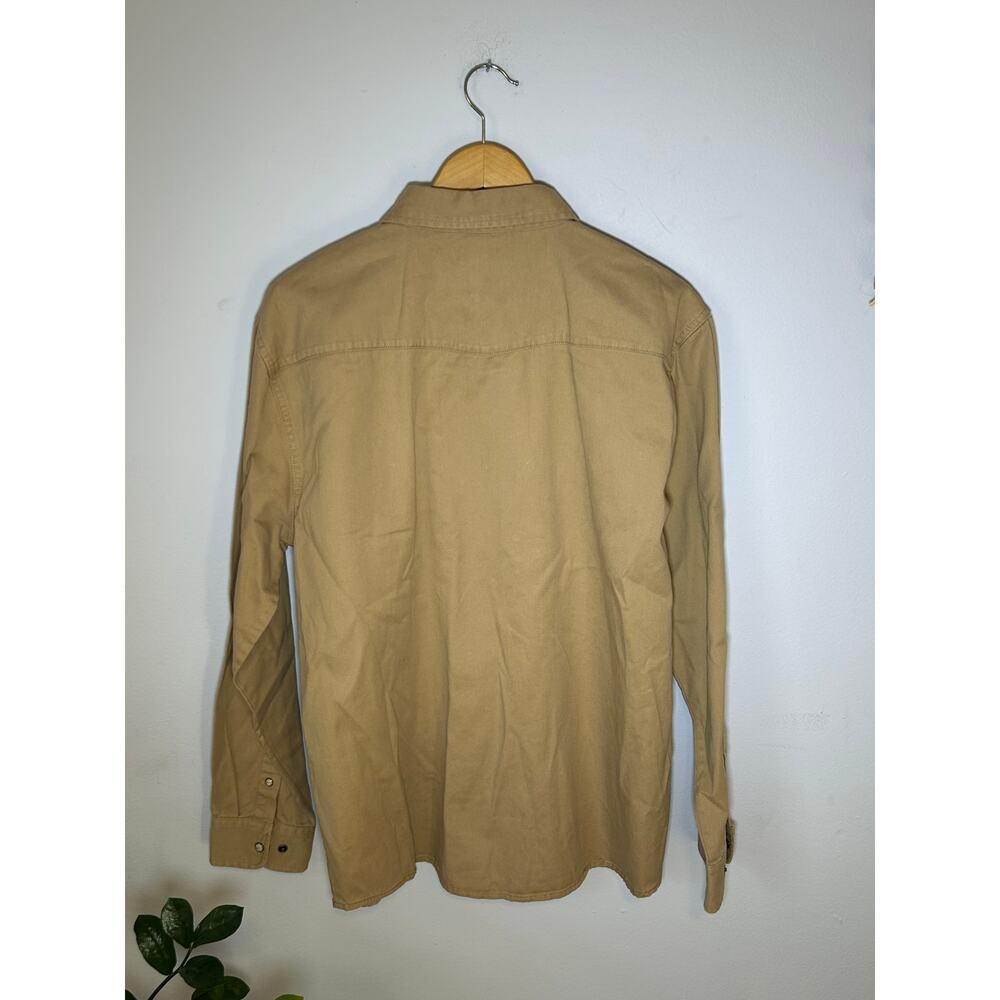 Khaki Turtle Bay Cotton Twill Western Long Sleeve Button Down Shirt - (Men's L) - Picture 3 of 10